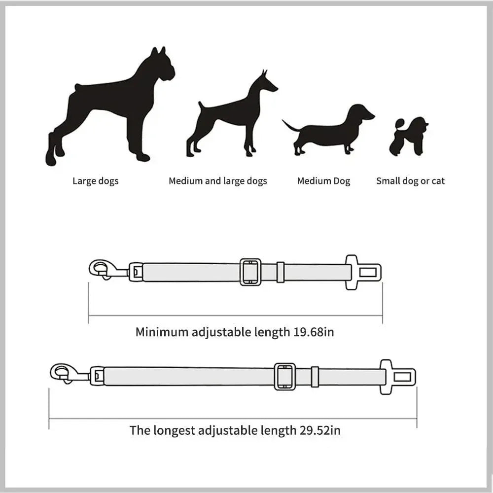 Wagly™ Adjustable Dog Seatbelt – Safe & Comfortable Car Travel for Pets