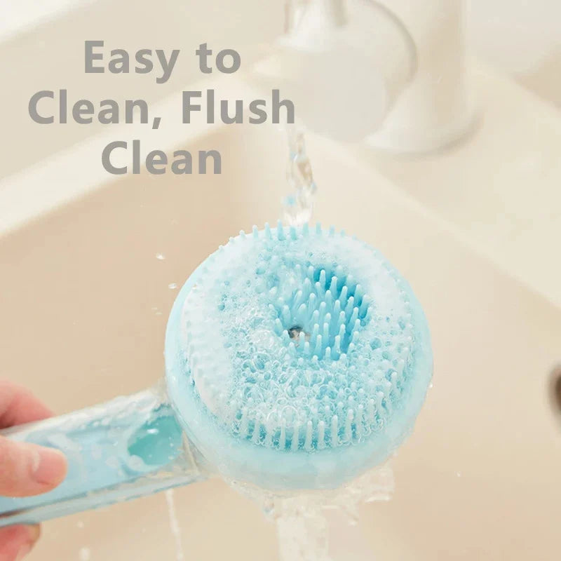 Wagly™ Multi-Functional Pet Brush – Built-in Shampoo Dispenser, Gentle Silicone Bristles, Easy to Clean, Perfect for Short-Haired Pets