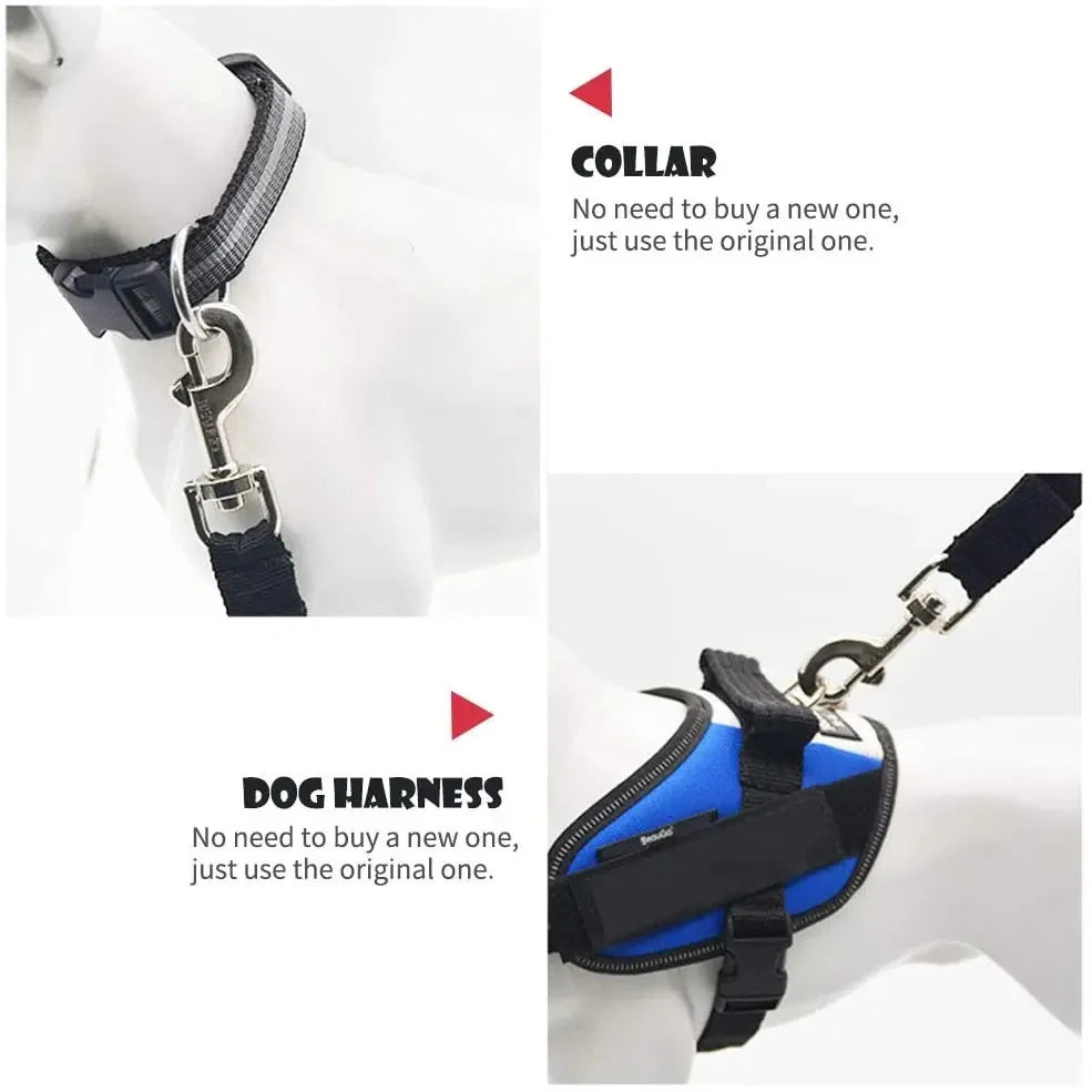 Wagly™ Adjustable Dog Seatbelt – Safe & Comfortable Car Travel for Pets