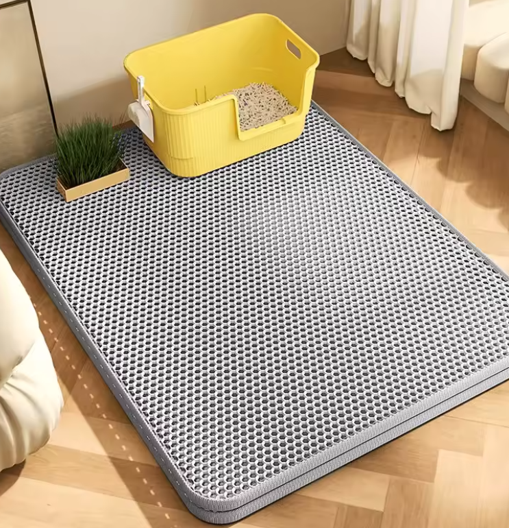 Wagly™ Premium Large Cat Litter Mat - Waterproof Double Layer Litter Trapper, Non-Slip & Washable Pet Toilet Pad for Sand Control