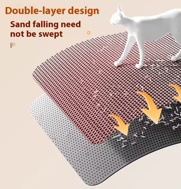 Wagly™ Premium Large Cat Litter Mat - Waterproof Double Layer Litter Trapper, Non-Slip & Washable Pet Toilet Pad for Sand Control